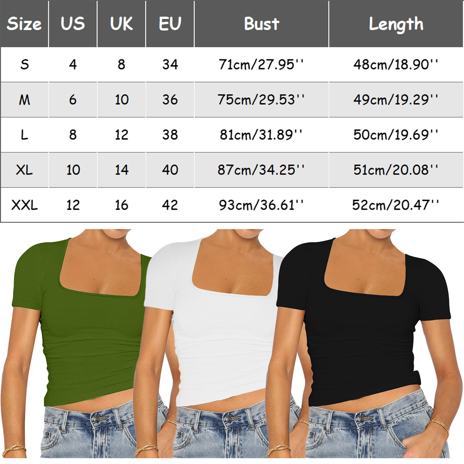 thumbnail image 4 of Camiseta de manga corta y cuello redondo para mujer: básica, ajustada, camiseta informal de verano para combinar en capas, 4 of 6